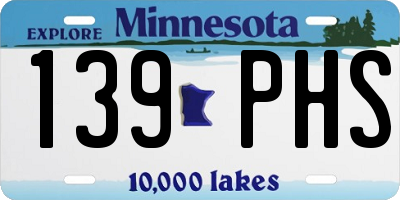 MN license plate 139PHS