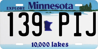 MN license plate 139PIJ