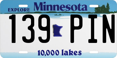 MN license plate 139PIN