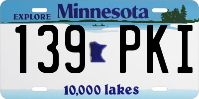 MN license plate 139PKI