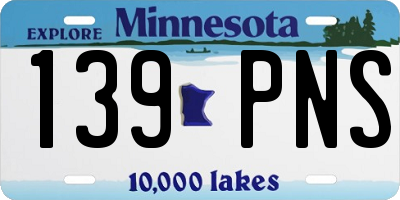MN license plate 139PNS