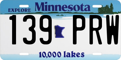 MN license plate 139PRW