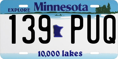 MN license plate 139PUQ