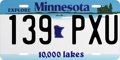MN license plate 139PXU