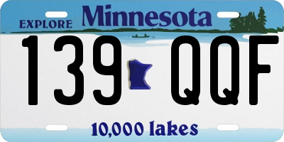 MN license plate 139QQF