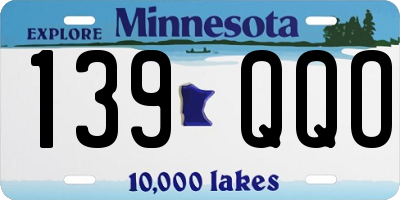 MN license plate 139QQO