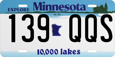 MN license plate 139QQS