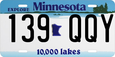 MN license plate 139QQY