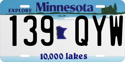MN license plate 139QYW
