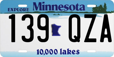 MN license plate 139QZA