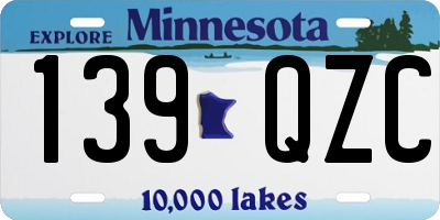 MN license plate 139QZC
