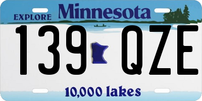 MN license plate 139QZE
