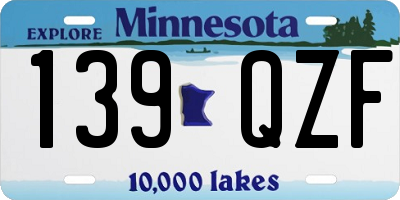 MN license plate 139QZF
