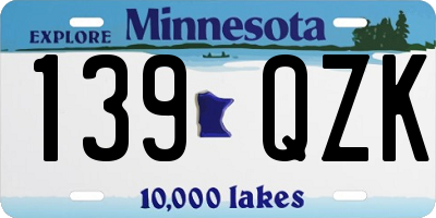 MN license plate 139QZK