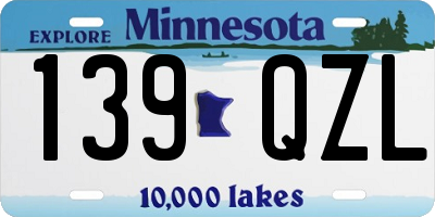 MN license plate 139QZL
