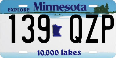 MN license plate 139QZP