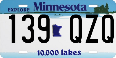 MN license plate 139QZQ