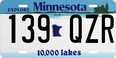 MN license plate 139QZR