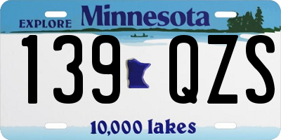 MN license plate 139QZS