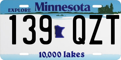 MN license plate 139QZT
