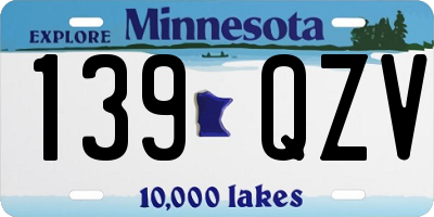 MN license plate 139QZV