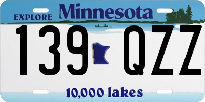 MN license plate 139QZZ