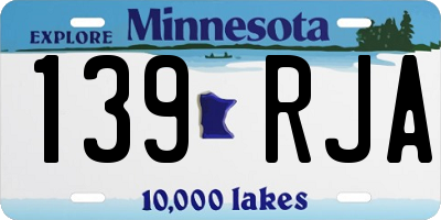 MN license plate 139RJA
