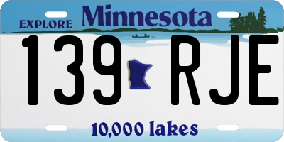 MN license plate 139RJE