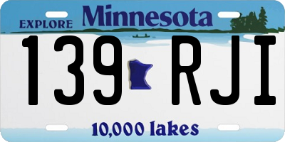 MN license plate 139RJI
