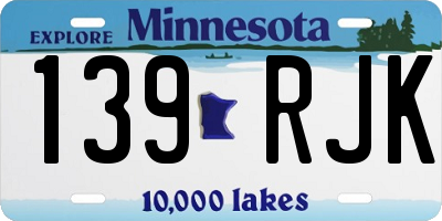 MN license plate 139RJK