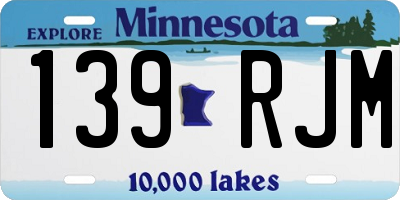 MN license plate 139RJM