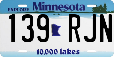 MN license plate 139RJN