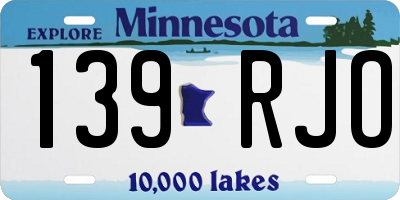 MN license plate 139RJO