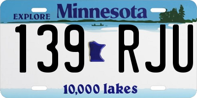 MN license plate 139RJU
