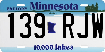 MN license plate 139RJW