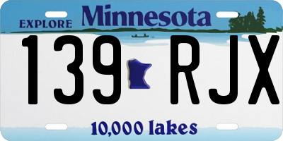 MN license plate 139RJX