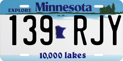 MN license plate 139RJY