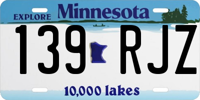 MN license plate 139RJZ