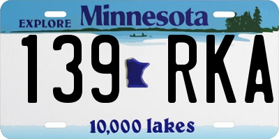 MN license plate 139RKA