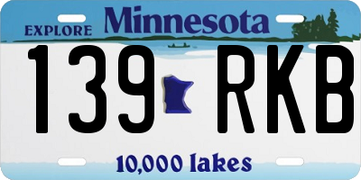 MN license plate 139RKB
