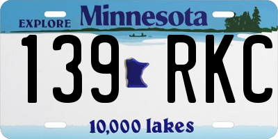 MN license plate 139RKC