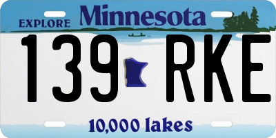 MN license plate 139RKE