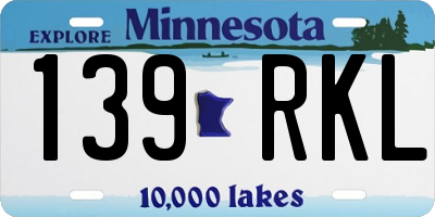 MN license plate 139RKL