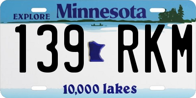 MN license plate 139RKM