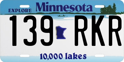 MN license plate 139RKR