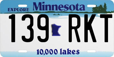 MN license plate 139RKT