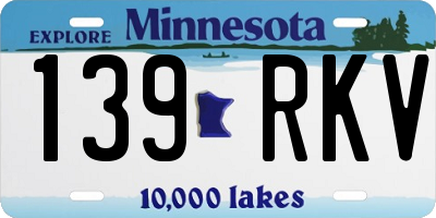 MN license plate 139RKV