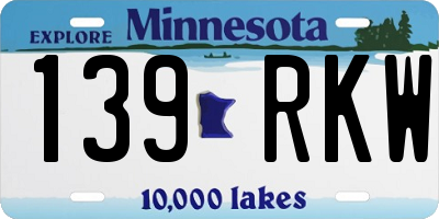 MN license plate 139RKW