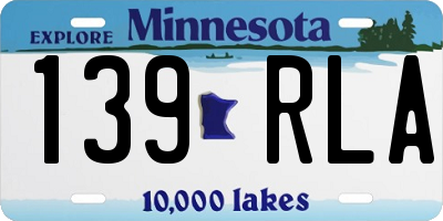 MN license plate 139RLA