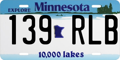 MN license plate 139RLB